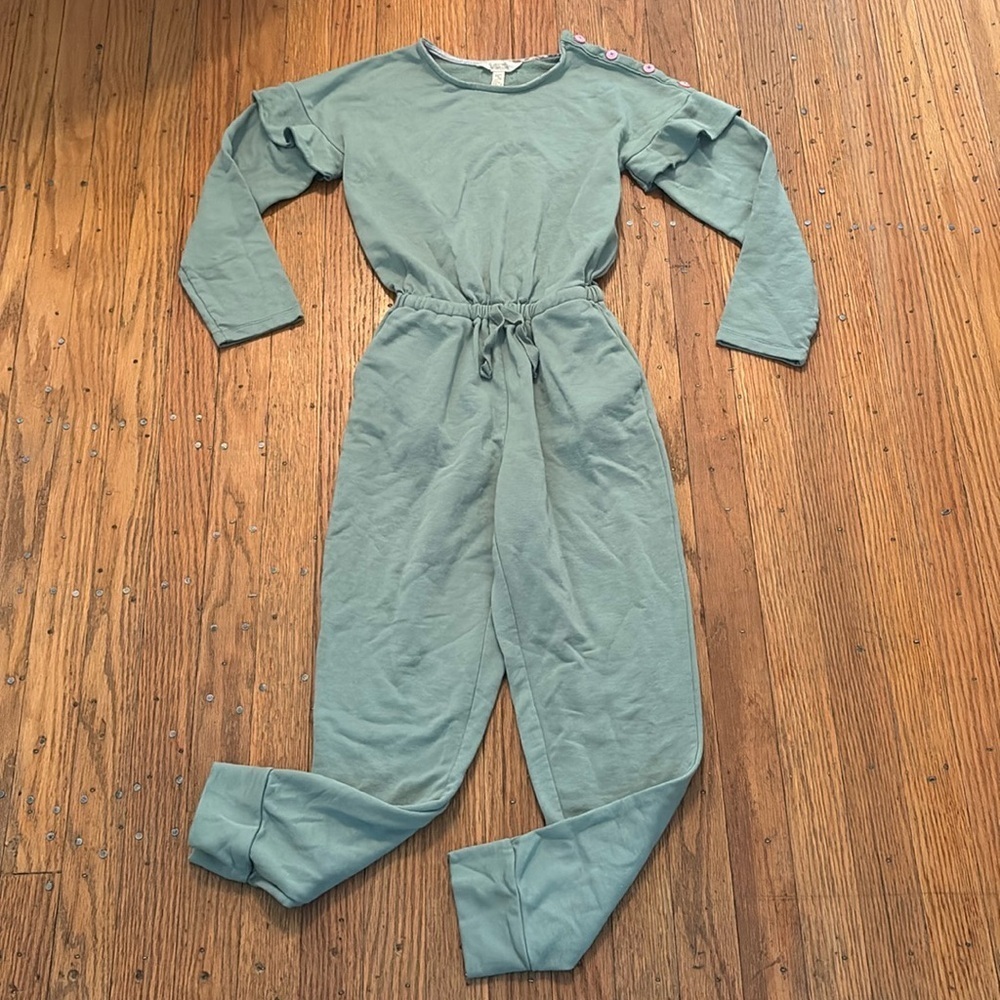 Matilda Jane Jumpsuit Elasticic Waist Side Pockets Green Size 8